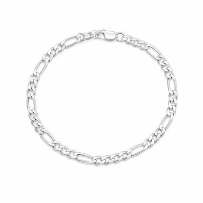 925 silver figaro bracelet