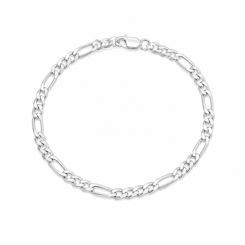 925 silver figaro bracelet