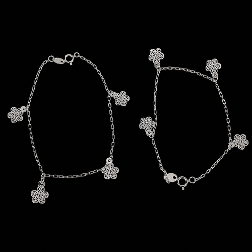 925 silver flower bracelet