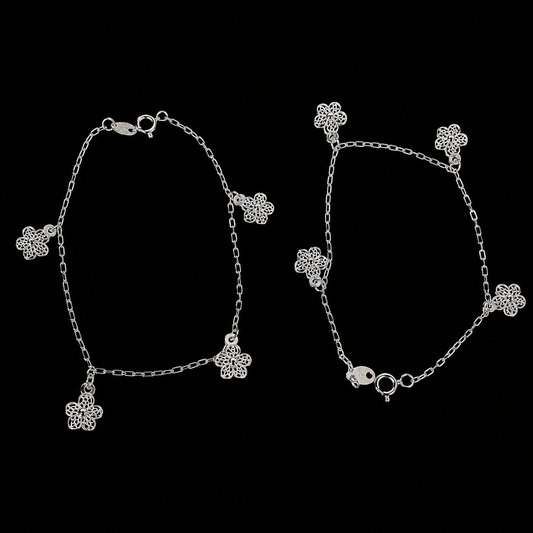 925 silver flower bracelet