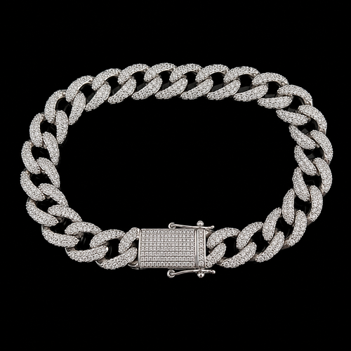 925 silver bracelet stone5a white cz 11mm