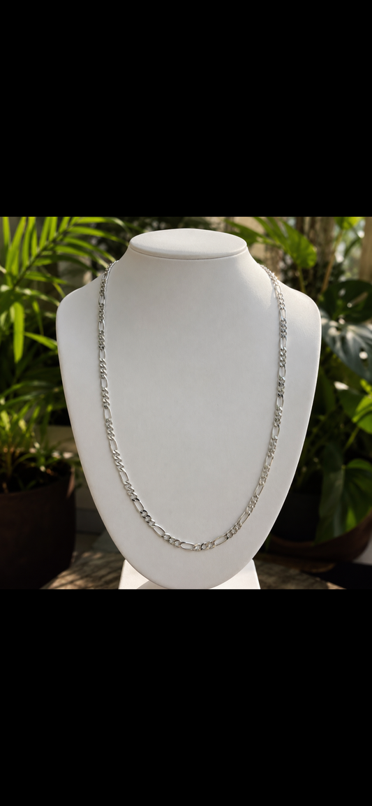 925 silver figaro necklace 5mm